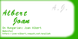 albert joan business card